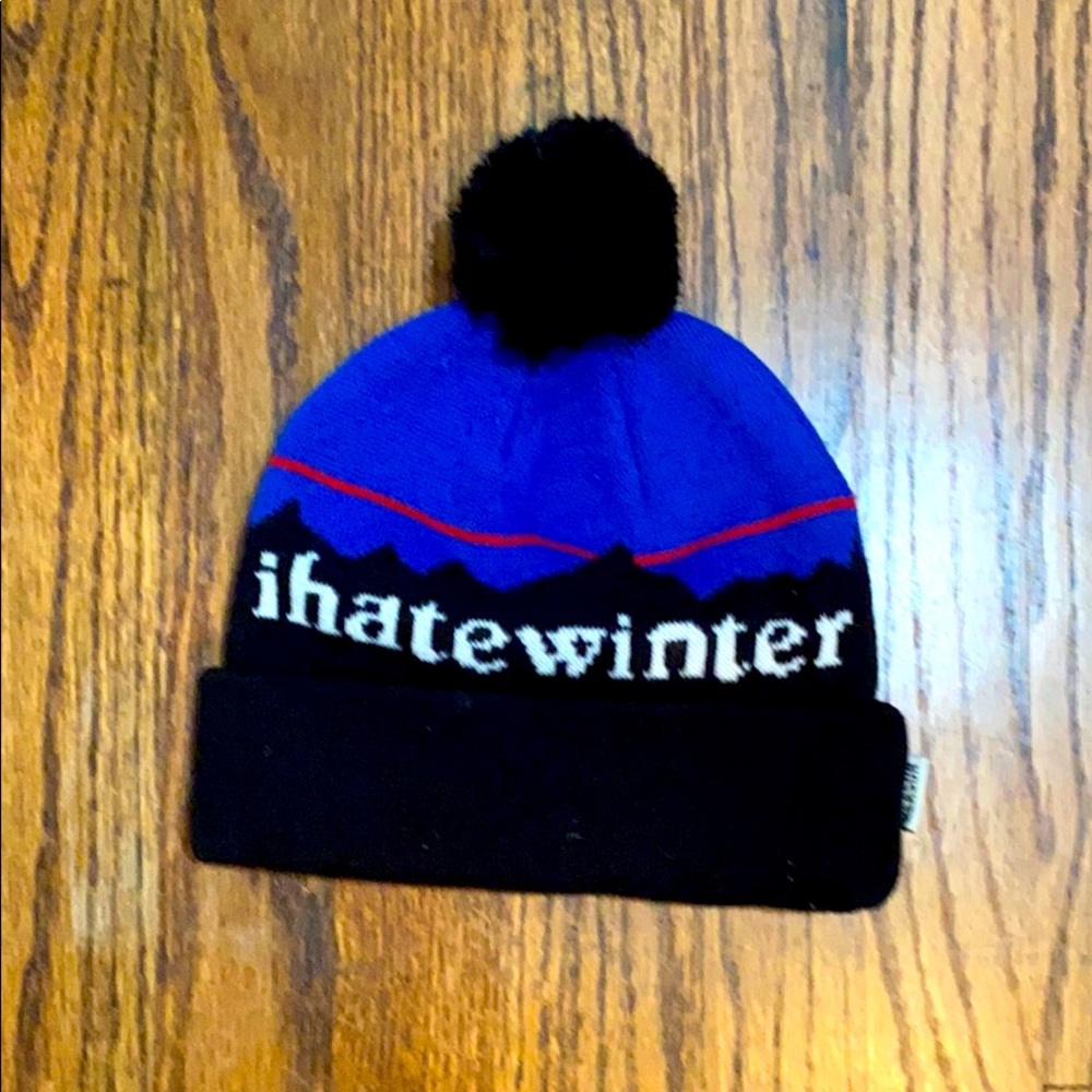 Patagonia parody I hate winter Pom Pom hat